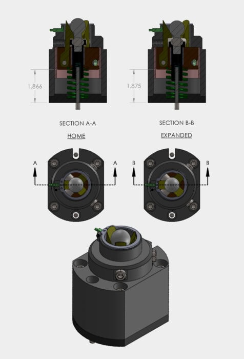 bushing, ball joints, control arms, secondary retention, snap ring, patented, hydraulic, Hydra-Pneumatic Cylinders, Hydraulic Actuators, Cylinders, Pneumatic, Pneumatic Actuators, press systems, Presses, Turn-Key