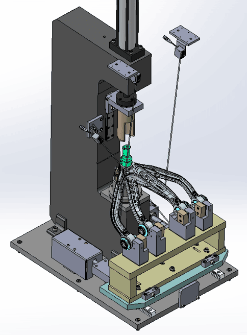 bushing, ball joints, control arms, secondary retention, snap ring, patented, hydraulic, Hydra-Pneumatic Cylinders, Hydraulic Actuators, Cylinders, Pneumatic, Pneumatic Actuators, press systems, Presses, Turn-Key